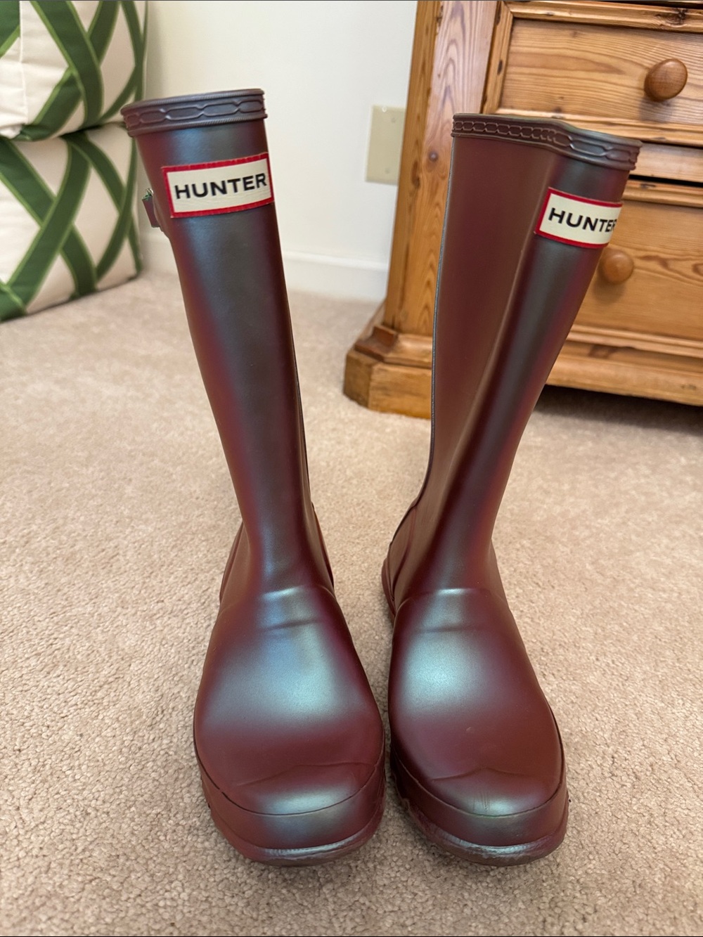 Hunter kids Blue wave iridescent Rain Boots size 3/4